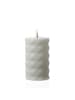 Deluxe Homeart LED Kerze Mia mit Rautenmuster Echtwachs H: 12,5cm D: 7,5m weiß