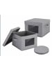 relaxdays 2 x Teller Aufbewahrung in Grau - (B)30,5 x (H)20,5 x (T)30,5 cm