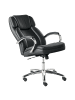 Beliani Chefsessel HONOR in Schwarz/Silber - (W) 65 x (H) 112 x (L) 65 cm