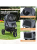COSTWAY Hundewagen klappbar bis 25 kg in Grau