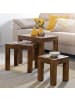 KADIMA DESIGN 3er Set Satztisch Massiv-Holz Wohnzimmer-Tisch Landhaus-Stil in Massivholz