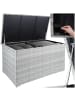 tectake Aluminium Auflagenbox mit Rattangeflecht, 145 x 82,5 x 79,5 cm