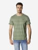 KOROSHI Basic fancy cotton crew t-shirt in khaki