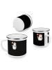 Mr. & Mrs. Panda Camping Emaille Tasse 40. Hochzeitstag Rubinhoc... in Schwarz