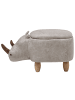 Beliani Tierhocker RHINO in Grau/Braun - (W) 60 x (H) 35 x (L) 32 cm