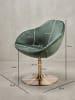 KADIMA DESIGN Loungesessel SIRAN Samt / Gold 70x79x70 cm Design Drehstuhl, in Grün