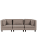 Beliani 3-tlg 3-Sitzer Sofa UNSTAD in Braun/Schwarz
