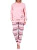 NORMANN Pyjama Bündchen und gestreifter Hose - 69186 in rosa