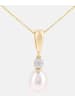 Diamant L'éternel Halskette mit Anhänger aus 375 Gelbgold mit Diamant mit Perle