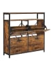 VASAGLE Schuhschrank Barnet in Vintagebraun-schwarz - (B)30 x (H)95 x (T)98.3 cm