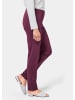GOLDNER Moderne Hose LOUISA mit streckenden Biesen in aubergine