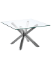 Beliani Couchtisch STARLIGHT in Silber/Transparent - (W) 70 x (H) 44 x (L) 70 cm