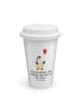 Mr. & Mrs. Panda ToGo Kaffeebecher Pinguin Luftballon mit Spruch in Weiß