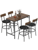 HOMCOM Bartisch Set-110L x 55B x 90H cm-Braun