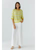 Oui Leinen Pullover in yellow green