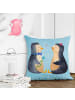 Mr. & Mrs. Panda kuschelkissen 40x40 Pinguin Pärchen ohne Spruch in Eisblau