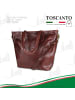 Toscanto Leder Schultertasche, Shopper, Businesstasche Toscanto Tasche braun ca. 32cm