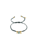 Luxenter Armband aus 925er Sterlingsilber und grünem Kristall, veredelt mit 18K Gelbgold