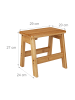 relaxdays Fußbank in Natur - (B)29 x (H)27 x (T)24 cm