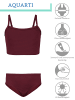 Aquarti Mädchen Bikini Set Zweiteilig Bikinislip Bustier in rotbraun