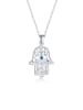 Elli Halskette 925 Sterling Silber Evil Eye, Hamsa Hand in Silber