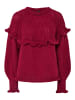 Pieces Strickpullover in Beet Red
