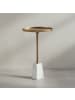 KADIMA DESIGN Beistelltisch Echter Marmor Metall 34x34x58 cm Anstelltisch