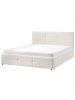 Beliani Doppelbett MASSOGNES in Weiß/Schwarz - (W) 166 x (H) 90 x (L) 211 cm
