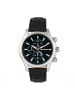 Breed Lacroix Chronograph Uhr mit Lederarmband in Silver/Black