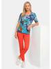 GOLDNER Shirt aus softer Baumwollmischung in blau / orange / gemustert