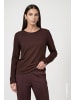 monari Langarmshirt mit Strassdetails in black coffee