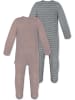 Normani Outdoor Sports 2x MERINO Babystrampler Levin in Rosa/Grau
