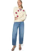 Zero  Strickjacke mit bunten 3D Blumen in Patch Cream/Pink