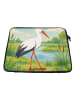 Mr. & Mrs. Panda Laptop Sleeve Storch Design ohne Spruch in Weiß