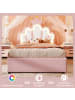ABRIHOME 90 x 200 cm Einzelbetten Polsterbett mit LED, Verstellbares Kopfteil, Rosa