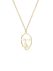 Elli Halskette 925 Sterling Silber Gesicht in Gold