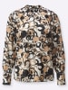 creation L Satin-Bluse in ecru-schwarz-bedruckt