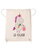 Mr. & Mrs. Panda Baumwolltasche Einhorn Vegan mit Spruch in Creme
