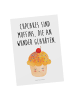 Mr. & Mrs. Panda Wanddeko Cupcake mit Spruch in Weiß