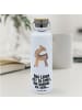 Mr. & Mrs. Panda Wasserflasche Lama Stolz mit Spruch in Weiß