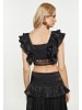 IZIA Damen Crop-Top in Schwarz