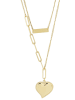 Adeliás Damen Halskette mit Anhänger – Herz aus Edelstahl in gold