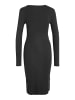 Noisy may Langarm Ripp Kleid Midi NMMAYA in Schwarz-2