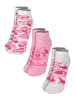 Disney 3er Pack Disney Minnie Mouse Socken Sneaker Strümpfe in weiss/rosa