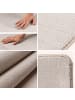 KADIMA DESIGN Teppich Kurzflor Uni-Farbe Microfaser Antirutsch Wohnzimmer waschbar in Creme