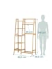 relaxdays Kleiderständer in Natur - (B)80,5 x (H)140 x (T)38,5 cm