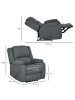 HOMCOM Relaxsessel-87L x 96B x 98H cm-Dunkelgrau