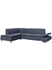 58 aufm Kessel ECKSOFA mit Ottomane links Kaye Flachgewebe blau