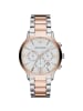Emporio Armani Silber und Bronze Stahl Chronograph Uhr