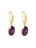Gemshine Ohrringe Amethyst Tropfen in gold coloured